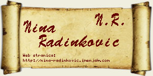 Nina Radinković vizit kartica